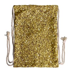 Gold Glittering Background Gold Glitter Texture, Close-up Drawstring Bag (large) by nateshop