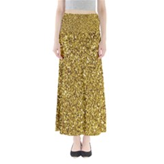 Gold Glittering Background Gold Glitter Texture, Close-up Full Length Maxi Skirt by nateshop