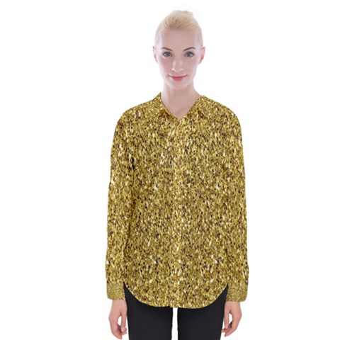 Gold Glittering Background Gold Glitter Texture, Close-up Womens Long Sleeve Shirt by nateshop