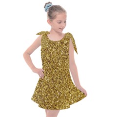 Gold Glittering Background Gold Glitter Texture, Close-up Kids  Tie Up Tunic Dress by nateshop