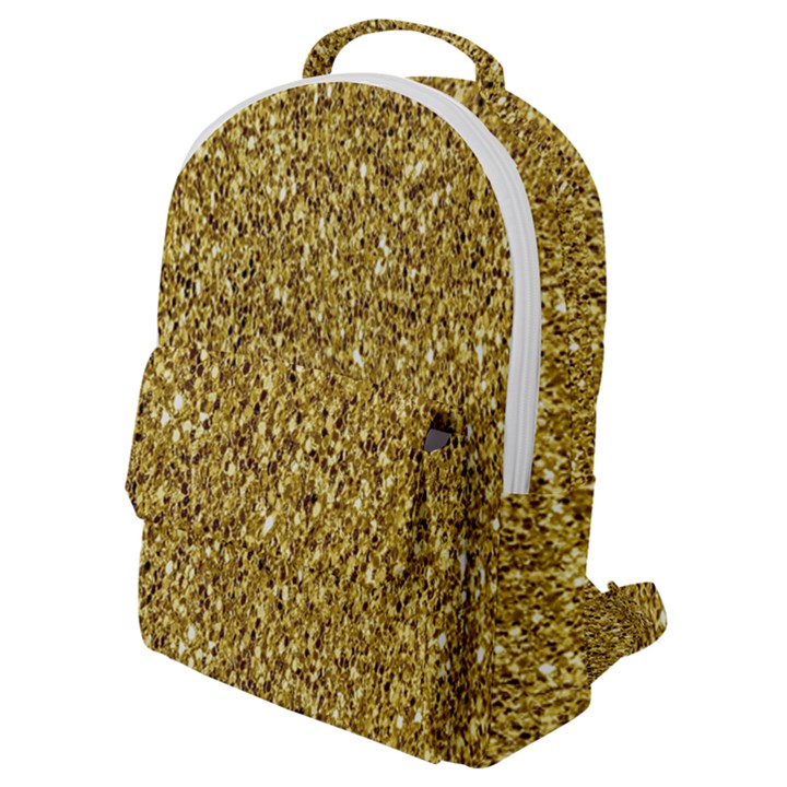 Gold Glittering Background Gold Glitter Texture, Close-up Flap Pocket Backpack (Small)