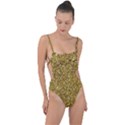 Gold Glittering Background Gold Glitter Texture, Close-up Tie Strap One Piece Swimsuit View1