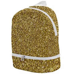 Gold Glittering Background Gold Glitter Texture, Close-up Zip Bottom Backpack by nateshop