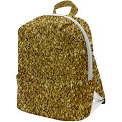 Gold Glittering Background Gold Glitter Texture, Close-up Zip Up Backpack by nateshop