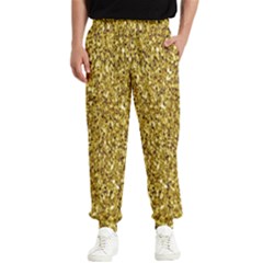 Gold Glittering Background Gold Glitter Texture, Close-up Men s Elastic Waist Pants by nateshop