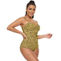 Gold Glittering Background Gold Glitter Texture, Close-up Retro Full Coverage Swimsuit View3