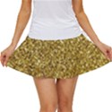 Gold Glittering Background Gold Glitter Texture, Close-up Women s Skort View1