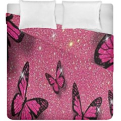 Butterfly, Girl, Pink, Wallpaper Duvet Cover Double Side (king Size) by nateshop