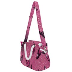 Butterfly, Girl, Pink, Wallpaper Rope Handles Shoulder Strap Bag by nateshop