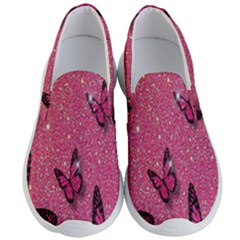 Butterfly, Girl, Pink, Wallpaper Men s Lightweight Slip Ons by nateshop