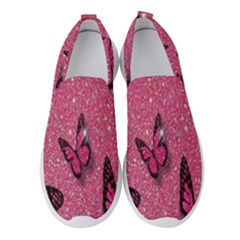 Butterfly, Girl, Pink, Wallpaper Women s Slip On Sneakers by nateshop