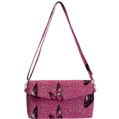 Butterfly, Girl, Pink, Wallpaper Removable Strap Clutch Bag by nateshop