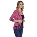 Butterfly, Girl, Pink, Wallpaper Women s One-Button 3/4 Sleeve Short Jacket View3