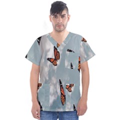 Aesthetic Butterfly , Butterflies, Nature, Men s V-neck Scrub Top