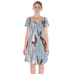 Aesthetic Butterfly , Butterflies, Nature, Short Sleeve Bardot Dress by nateshop