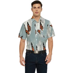 Aesthetic Butterfly , Butterflies, Nature, Men s Short Sleeve Pocket Shirt 