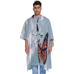 Aesthetic Butterfly , Butterflies, Nature, Men s Hooded Rain Ponchos by nateshop