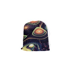 Psychedelic Trippy Abstract 3d Digital Art Drawstring Pouch (xs) by Bedest