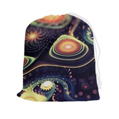 Psychedelic Trippy Abstract 3d Digital Art Drawstring Pouch (2xl) by Bedest