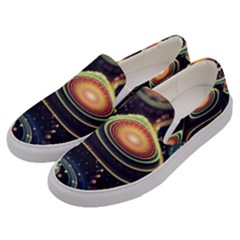 Psychedelic Trippy Abstract 3d Digital Art Men s Canvas Slip Ons by Bedest