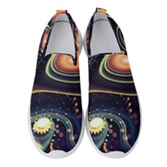 Psychedelic Trippy Abstract 3d Digital Art Women s Slip On Sneakers by Bedest