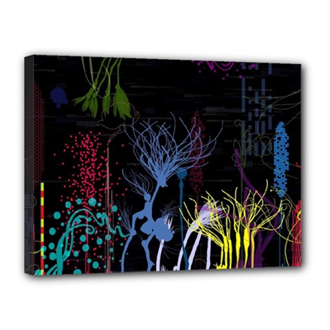 Art Design Graphic Neon Tree Artwork Canvas 16  X 12  (stretched) by Bedest