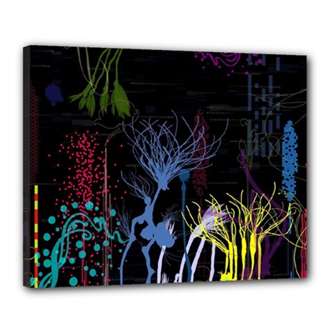 Art Design Graphic Neon Tree Artwork Canvas 20  X 16  (stretched) by Bedest