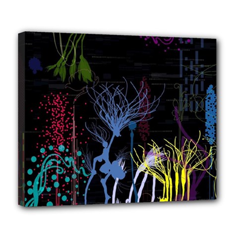 Art Design Graphic Neon Tree Artwork Deluxe Canvas 24  X 20  (stretched) by Bedest