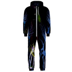 Art Design Graphic Neon Tree Artwork Hooded Jumpsuit (men) by Bedest