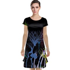 Art Design Graphic Neon Tree Artwork Cap Sleeve Nightdress by Bedest