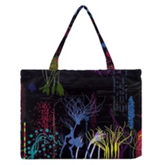 Art Design Graphic Neon Tree Artwork Zipper Medium Tote Bag by Bedest