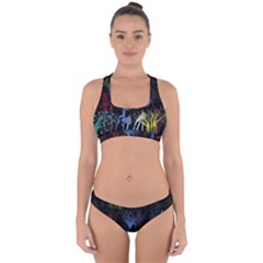 Art Design Graphic Neon Tree Artwork Cross Back Hipster Bikini Set by Bedest