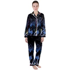 Art Design Graphic Neon Tree Artwork Women s Long Sleeve Satin Pajamas Set	 by Bedest