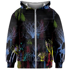 Art Design Graphic Neon Tree Artwork Kids  Zipper Hoodie Without Drawstring