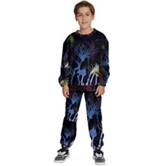 Art Design Graphic Neon Tree Artwork Kids  Sweatshirt Set