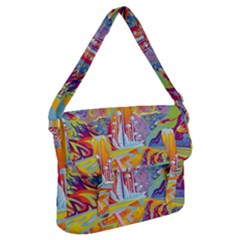 Multicolored Optical Illusion Painting Psychedelic Digital Art Buckle Messenger Bag