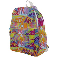 Multicolored Optical Illusion Painting Psychedelic Digital Art Top Flap Backpack by Bedest