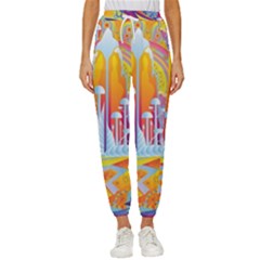 Multicolored Optical Illusion Painting Psychedelic Digital Art Women s Cropped Drawstring Pants