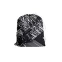 Black And Gray Circuit Board Computer Microchip Digital Art Drawstring Pouch (Medium) View1