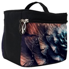 Blue And Brown Flower 3d Abstract Fractal Make Up Travel Bag (big) by Bedest