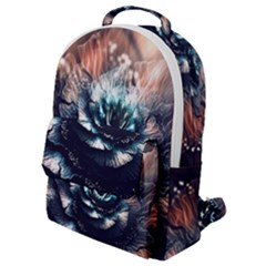 Blue And Brown Flower 3d Abstract Fractal Flap Pocket Backpack (small) by Bedest