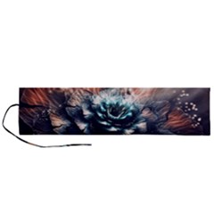 Blue And Brown Flower 3d Abstract Fractal Roll Up Canvas Pencil Holder (l) by Bedest