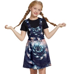 Blue And Brown Flower 3d Abstract Fractal Kids  Apron Dress by Bedest