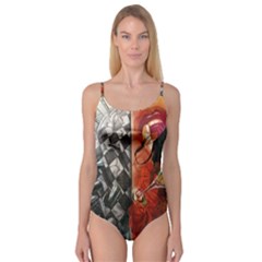 Left And Right Brain Illustration Splitting Abstract Anatomy Camisole Leotard  by Bedest