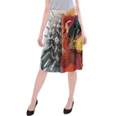 Left And Right Brain Illustration Splitting Abstract Anatomy Midi Beach Skirt by Bedest