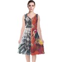 Left And Right Brain Illustration Splitting Abstract Anatomy V-Neck Midi Sleeveless Dress  View1