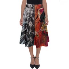 Left And Right Brain Illustration Splitting Abstract Anatomy Perfect Length Midi Skirt by Bedest