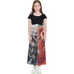 Left And Right Brain Illustration Splitting Abstract Anatomy Kids  Flared Maxi Skirt by Bedest