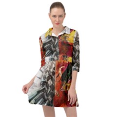 Left And Right Brain Illustration Splitting Abstract Anatomy Mini Skater Shirt Dress by Bedest