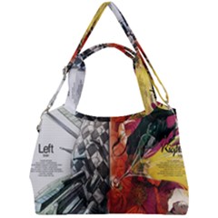 Left And Right Brain Illustration Splitting Abstract Anatomy Double Compartment Shoulder Bag by Bedest